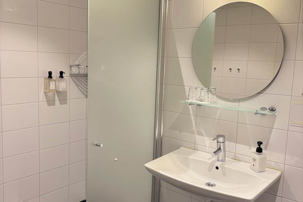 double or twin room | bathroom | shower, hair dryer, towels