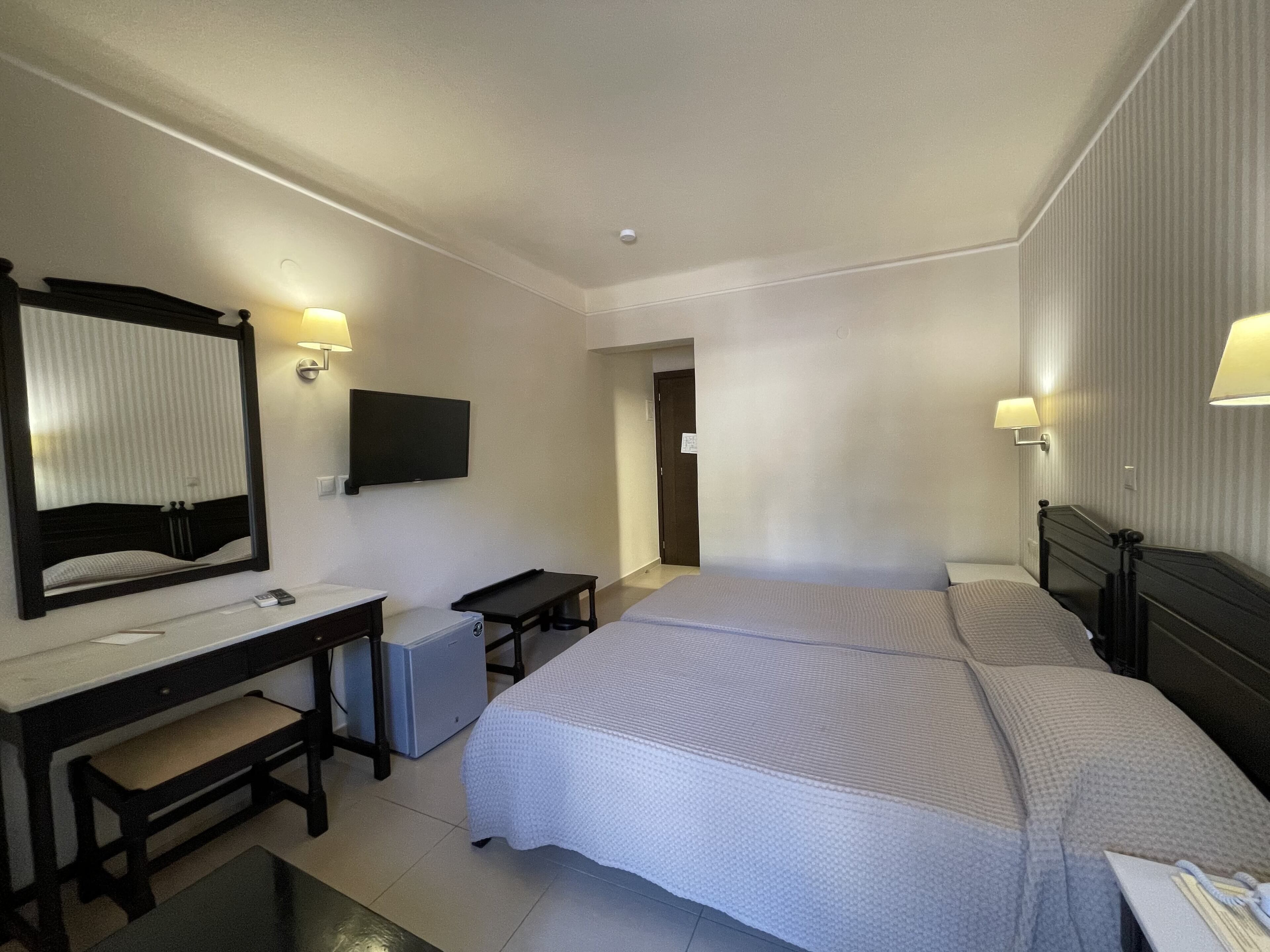 Desk, blackout curtains, free WiFi, bed sheets