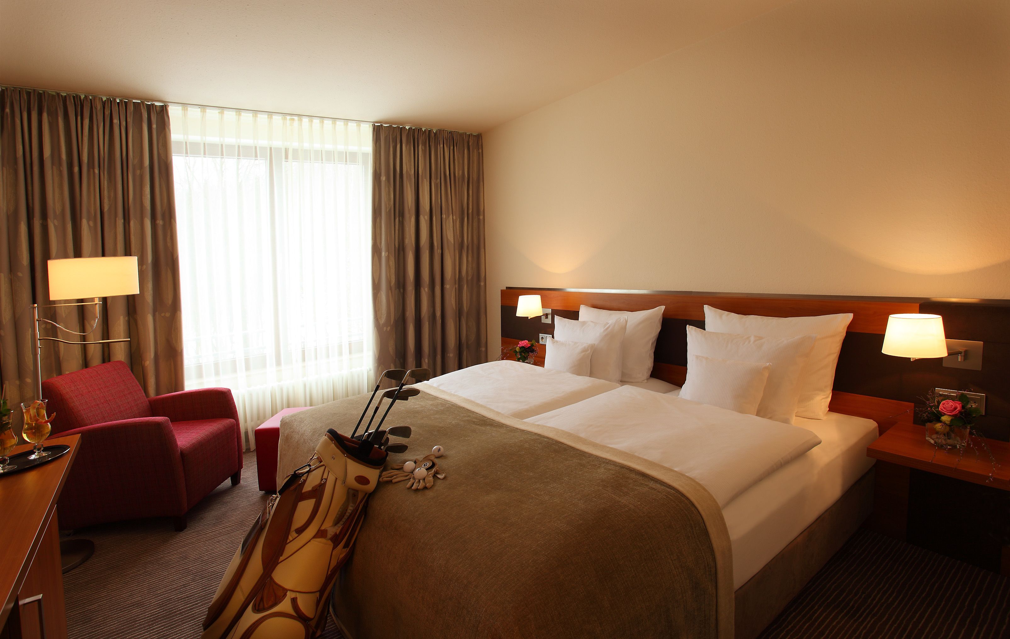 Comfort Room | Hypo-allergenic bedding, desk, laptop workspace, blackout drapes