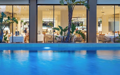 Breakfast, lunch and dinner served . AQUA Hotel The Breeze & Spa - All Inclusive - Adults Only +18