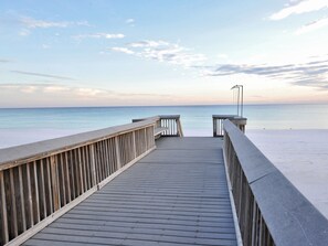 On the beach, white sand, beach umbrellas
