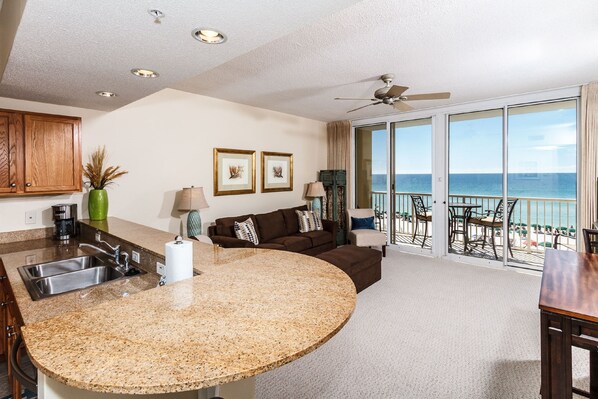 Condo, 1 Bedroom, 2 Bathrooms, Sea Facing | Living area | TV, DVD player