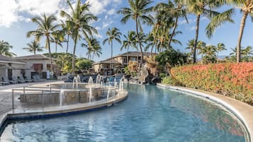 Ulkouima-allas, maksullisia cabañoita, aurinkovarjoja