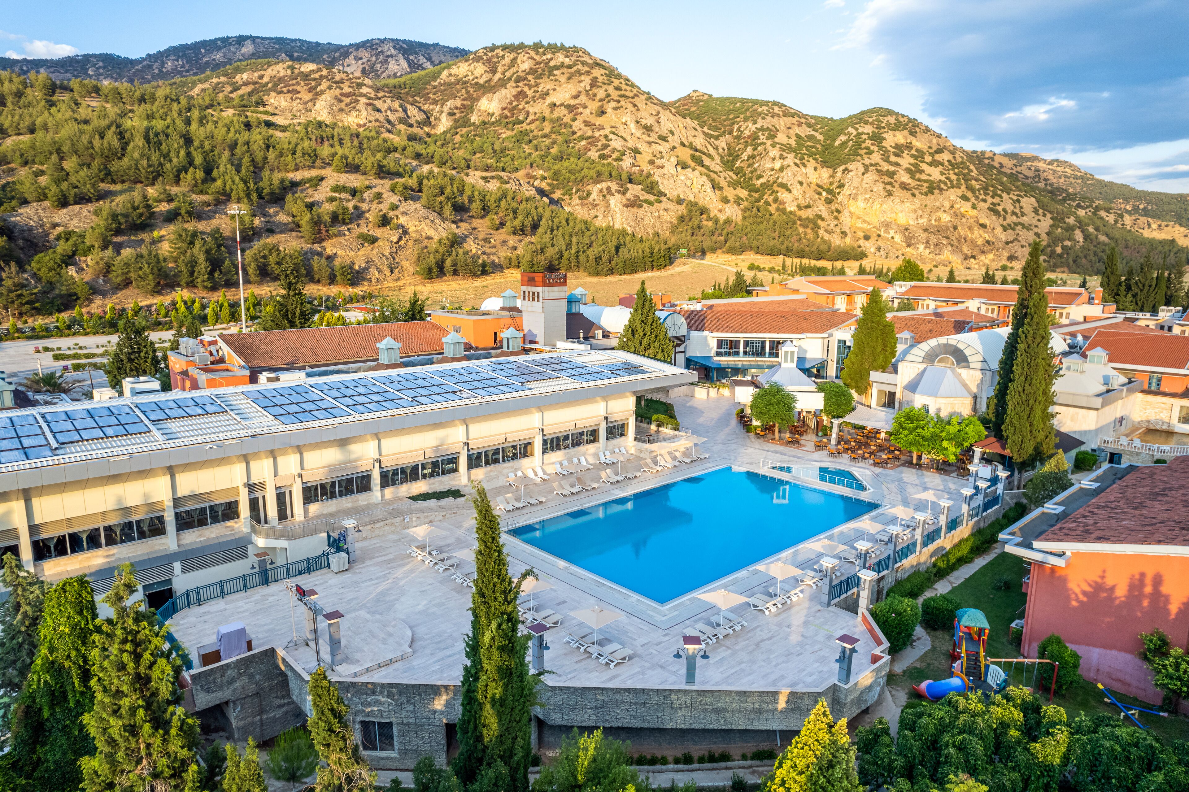 2 indoor pools, outdoor pool, pool umbrellas, pool loungers