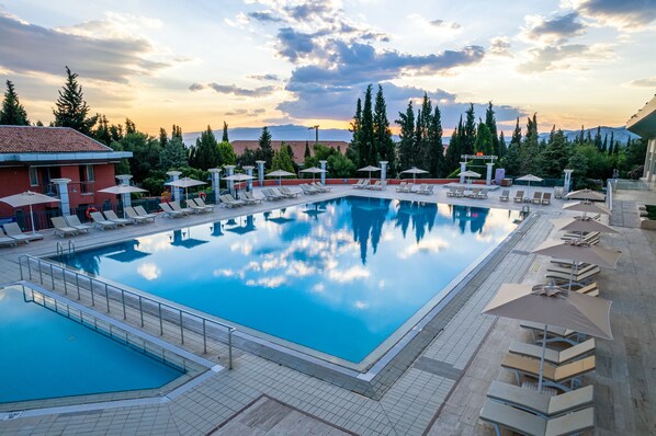 2 indoor pools, outdoor pool, pool umbrellas, sun loungers