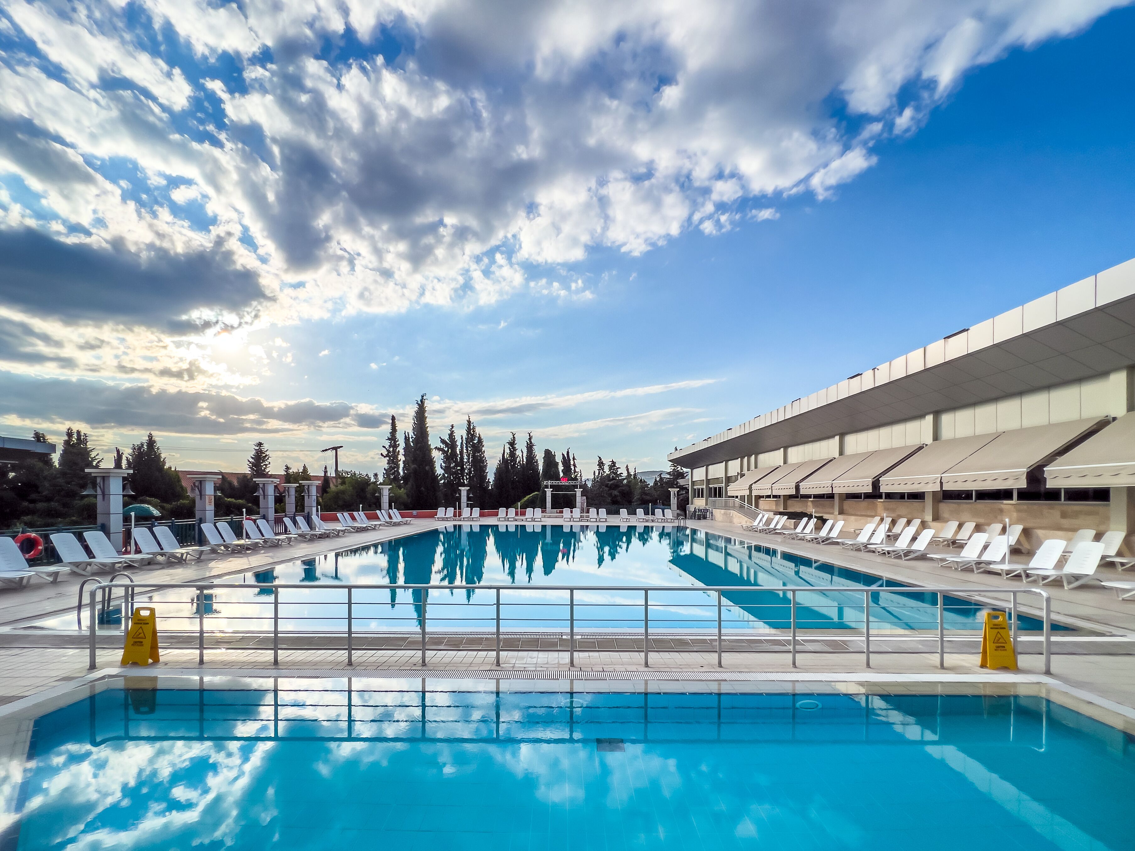 2 indoor pools, outdoor pool, pool umbrellas, pool loungers