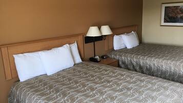 Room, 2 Queen Beds, Non Smoking | Free WiFi, bed sheets, alarm clocks