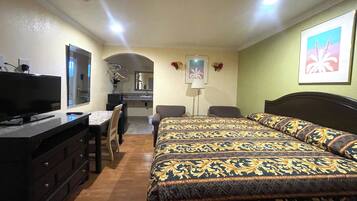 Pillowtop beds, desk, iron/ironing board, free WiFi
