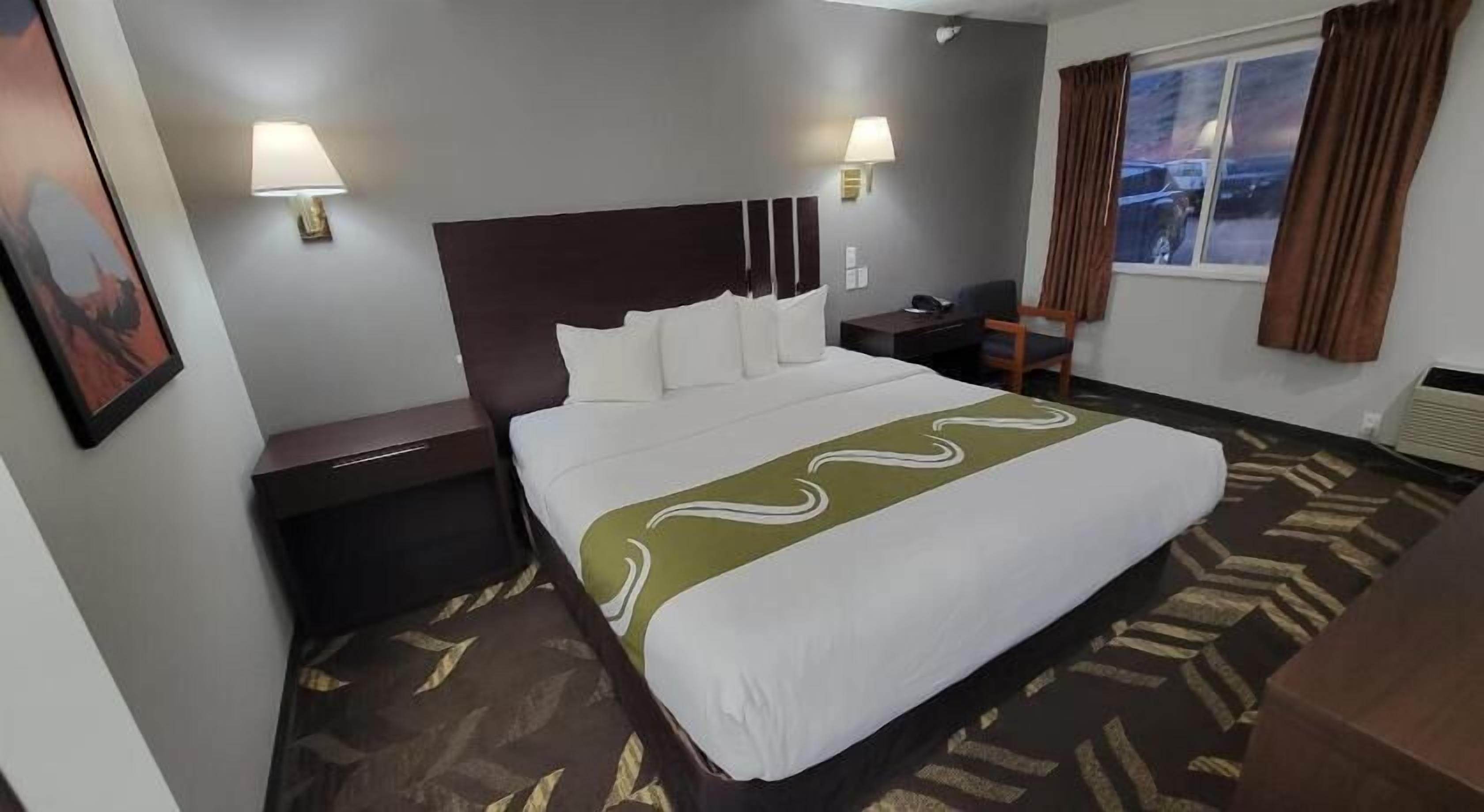 Desk, blackout curtains, free WiFi, bed sheets