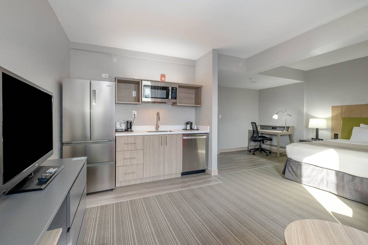 premium studio suite, 1 king bed, non smoking | 1 bedroom, premium bedding, pillow-top beds, desk