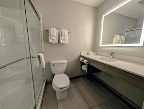Hair dryer, towels