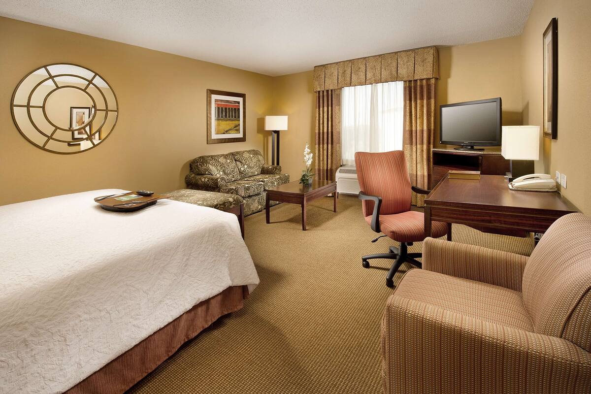 in-room safe, desk, blackout curtains, iron/ironing board