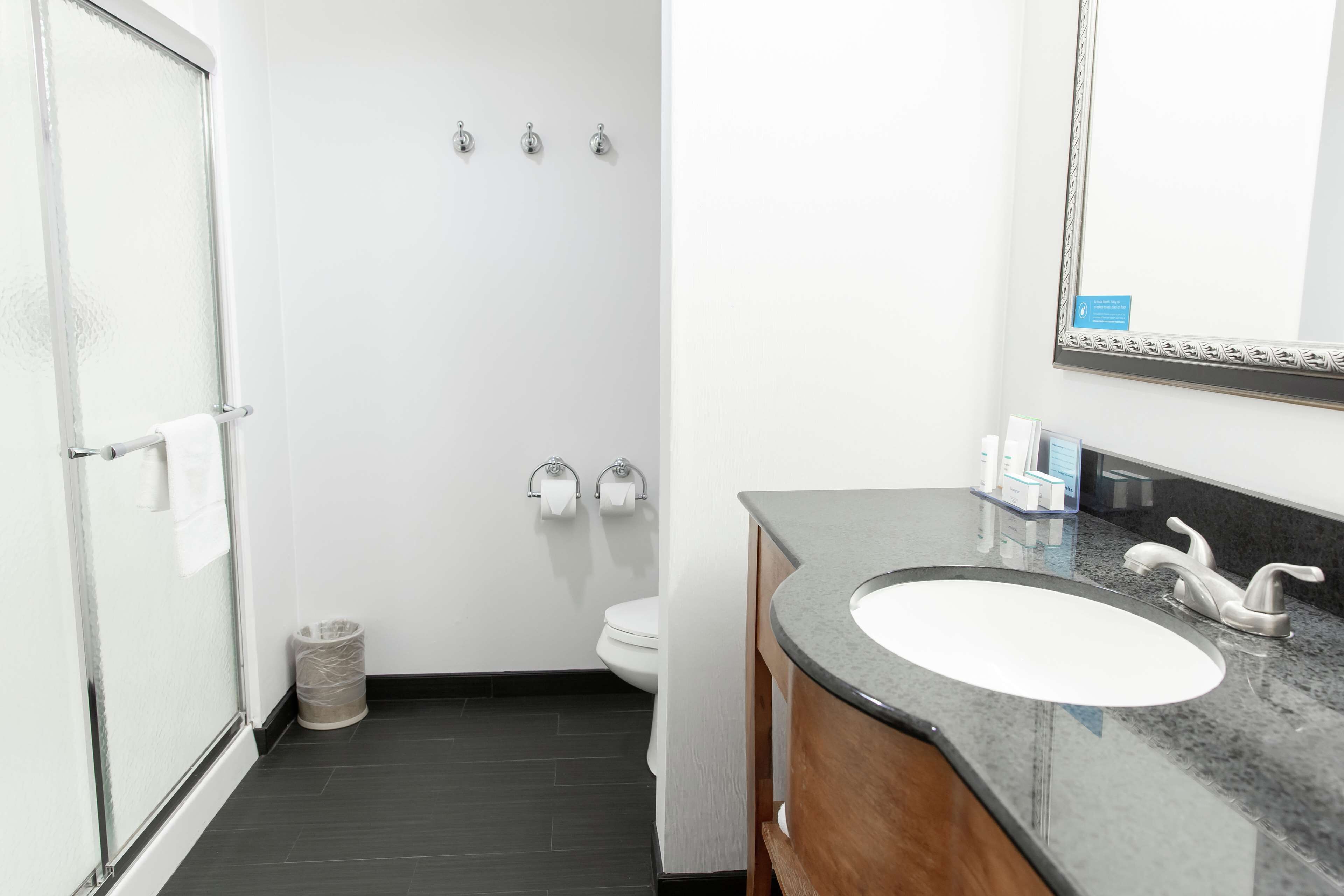 free toiletries, hair dryer, towels