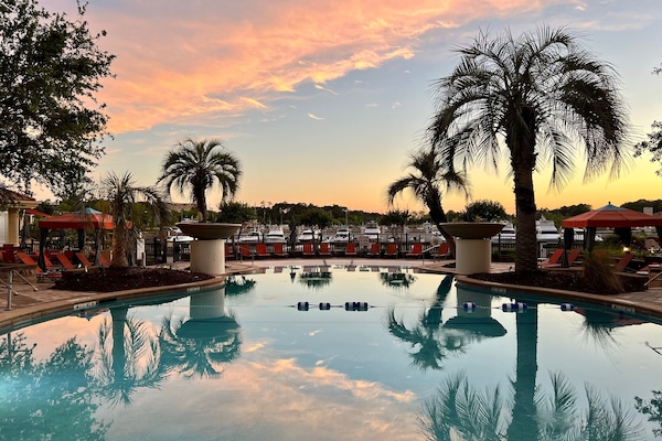 Indoor pool, outdoor pool, open 6:00 AM to 10:00 PM, free cabanas