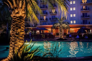 Indoor pool, outdoor pool, open 6:00 AM to 10:00 PM, free cabanas