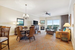 Superior Condo, 2 Bedrooms, Kitchen, Resort View | Living area | 55-inch LED TV with cable channels - Marina Inn At Grande Dunes (Myrtle Beach)