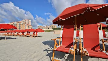 Private beach nearby, free beach shuttle, beach umbrellas, beach towels