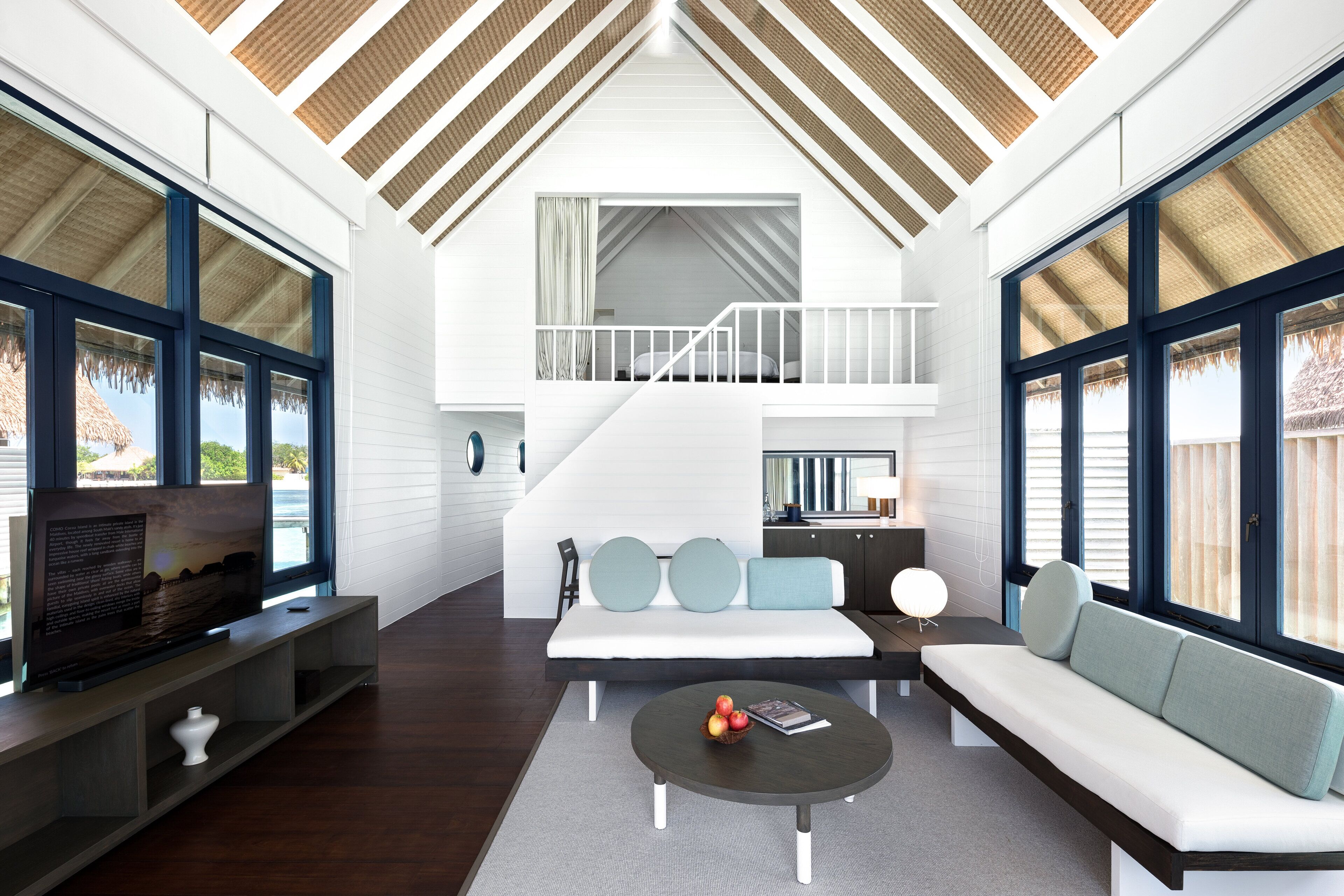 villa, overwater (loft) | egyptian cotton sheets, premium bedding, minibar, in-room safe