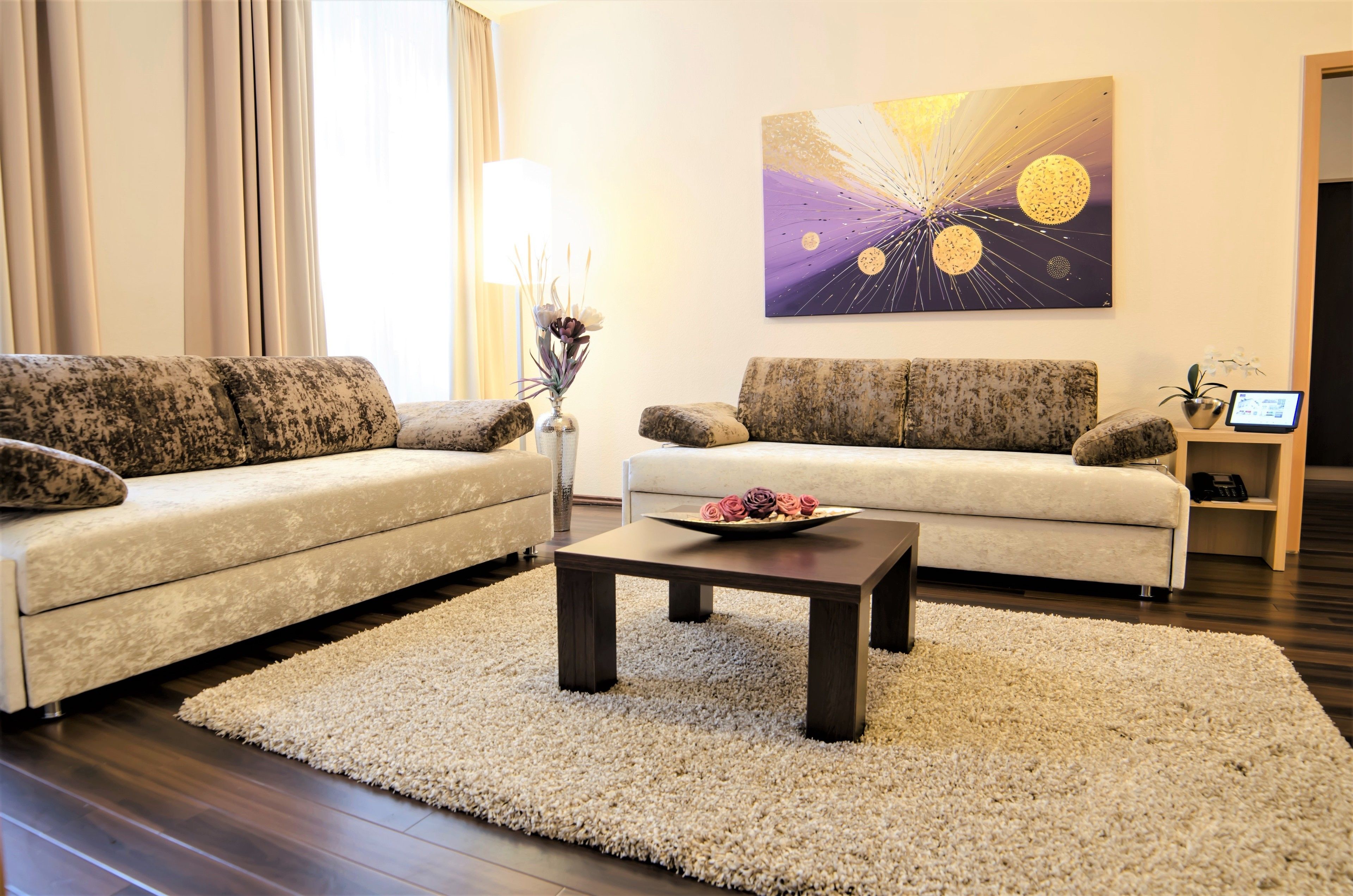 hypo-allergenic bedding, down duvets, minibar, in-room safe