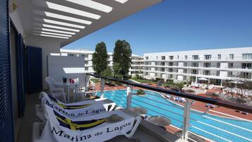 Standard Apartment, 2 Bedrooms, Pool View (3 stars, no elevator) | Terrace/patio