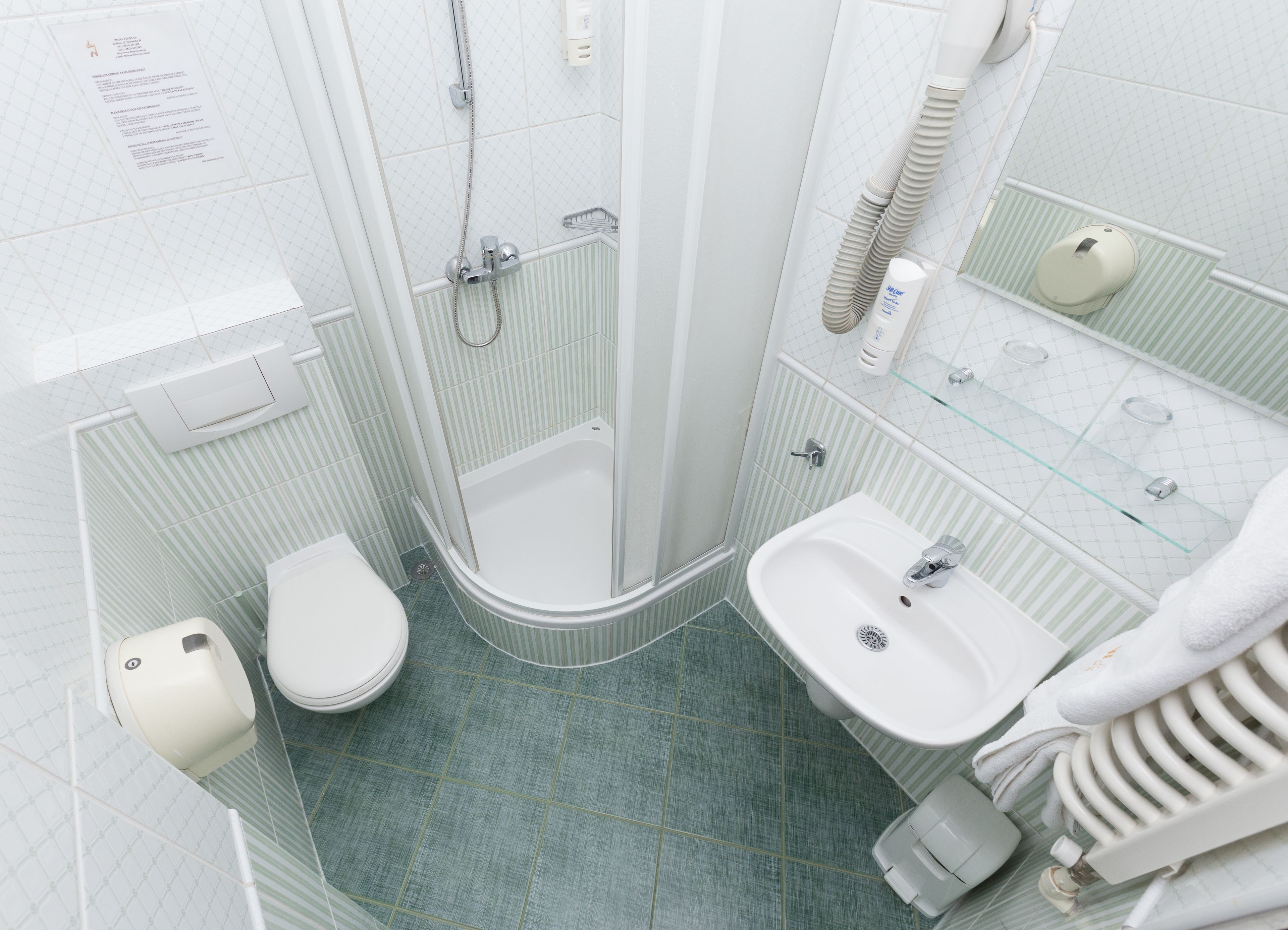 free toiletries, hair dryer, towels