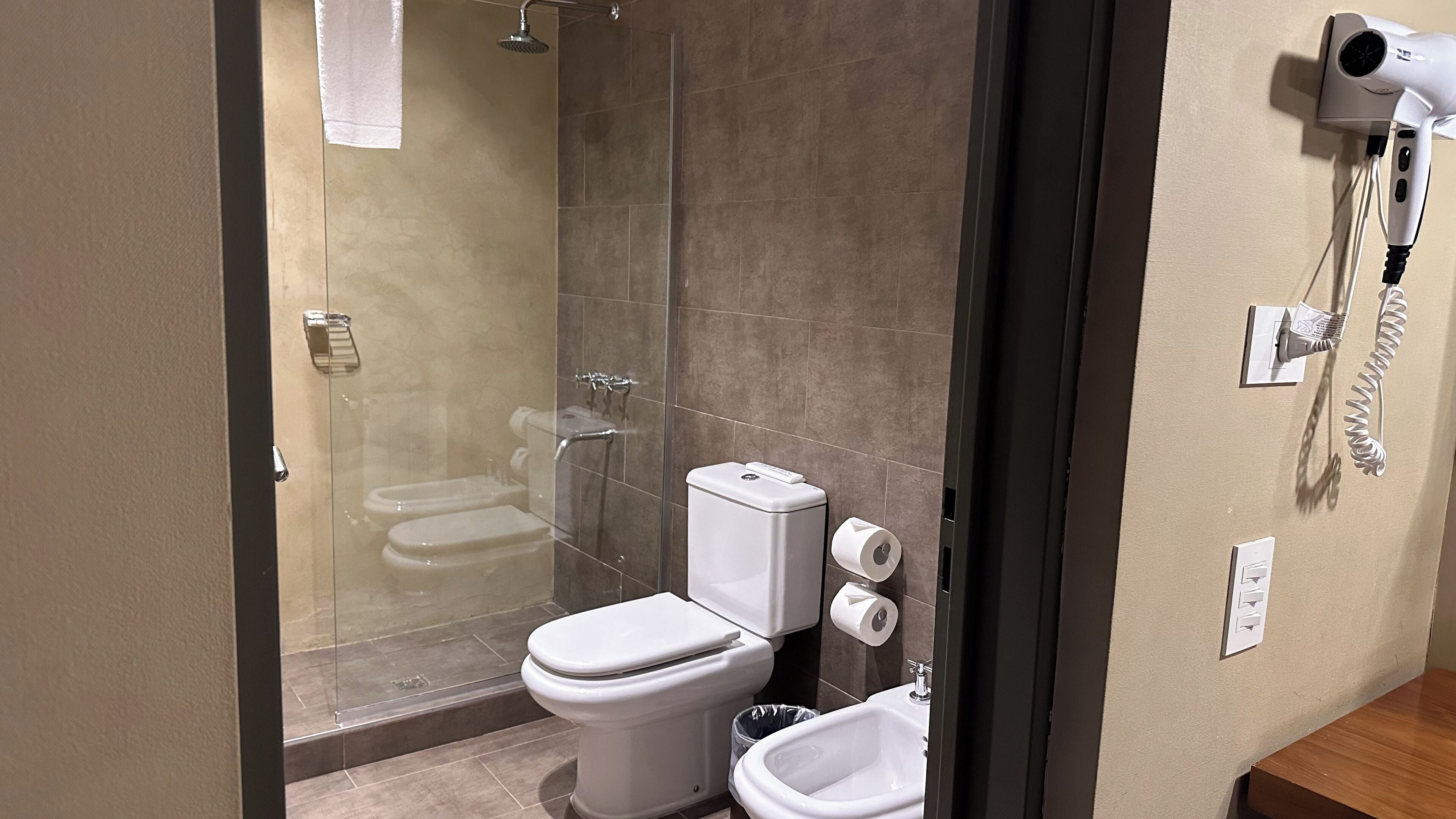 suite, 1 queen bed | bathroom | combined shower/bathtub, hair dryer, bidet, towels
