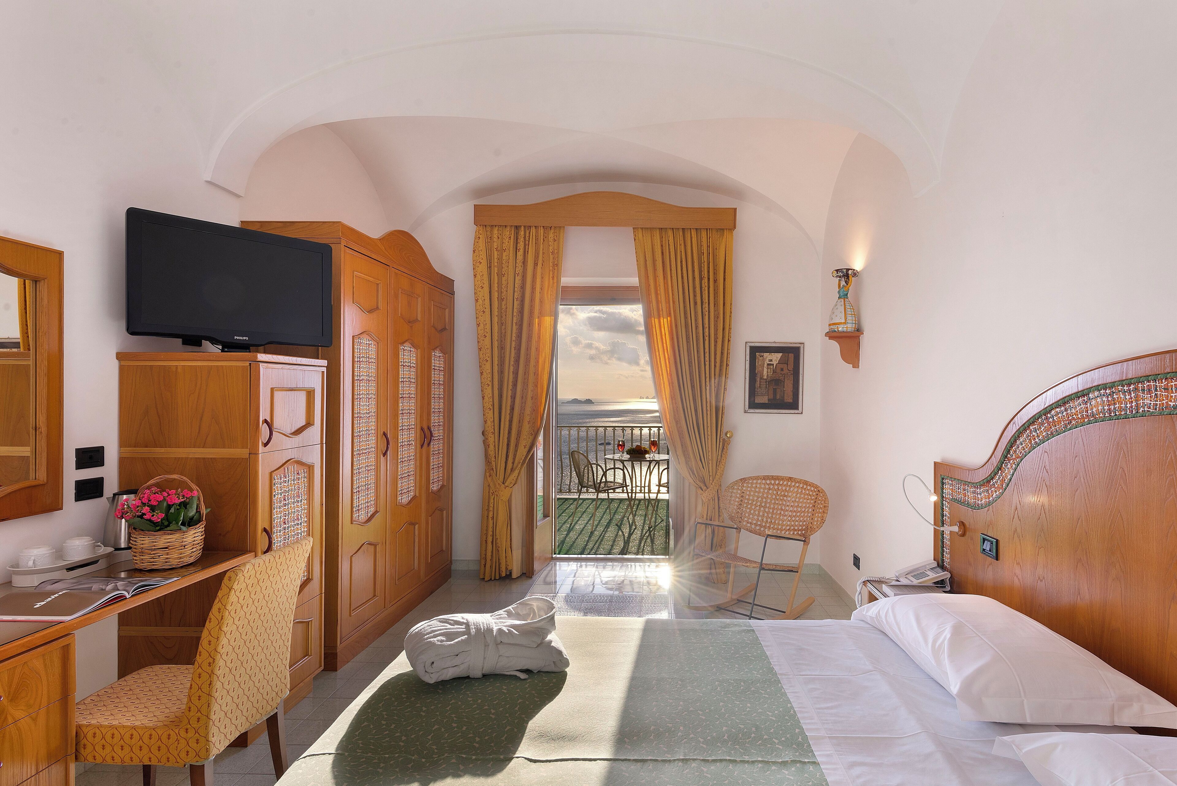 Classic Double Room, Terrace, Sea View | Down comforters, minibar, in-room safe, individually furnished