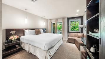 Habitación Deluxe | Sábanas de algodón egipcio, ropa de cama de alta calidad y edredón