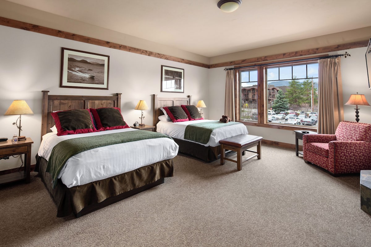 Two Queen Viking Lodge Room | Premium bedding, down comforters, in-room safe, desk