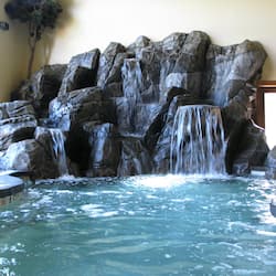 Indoor pool, outdoor pool, pool umbrellas, sun loungers