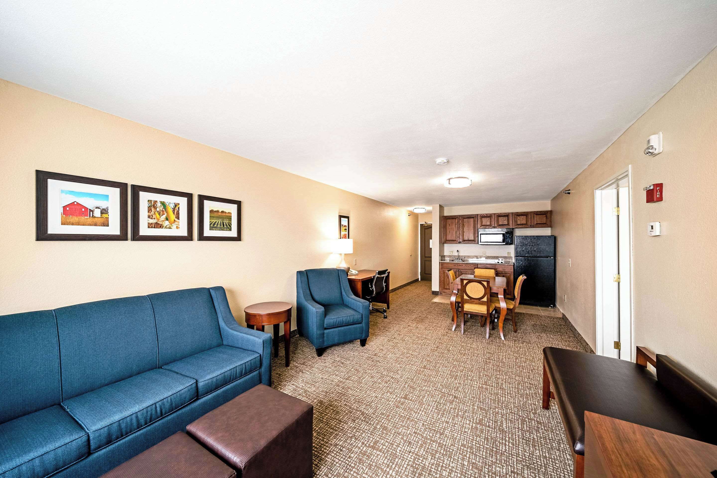 premium bedding, desk, laptop workspace, blackout curtains