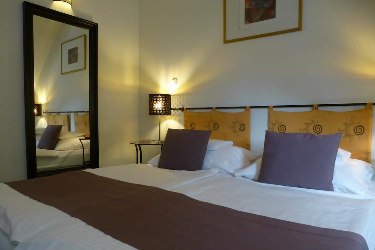 comfort double or twin room | in-room safe, desk, blackout curtains, free wifi