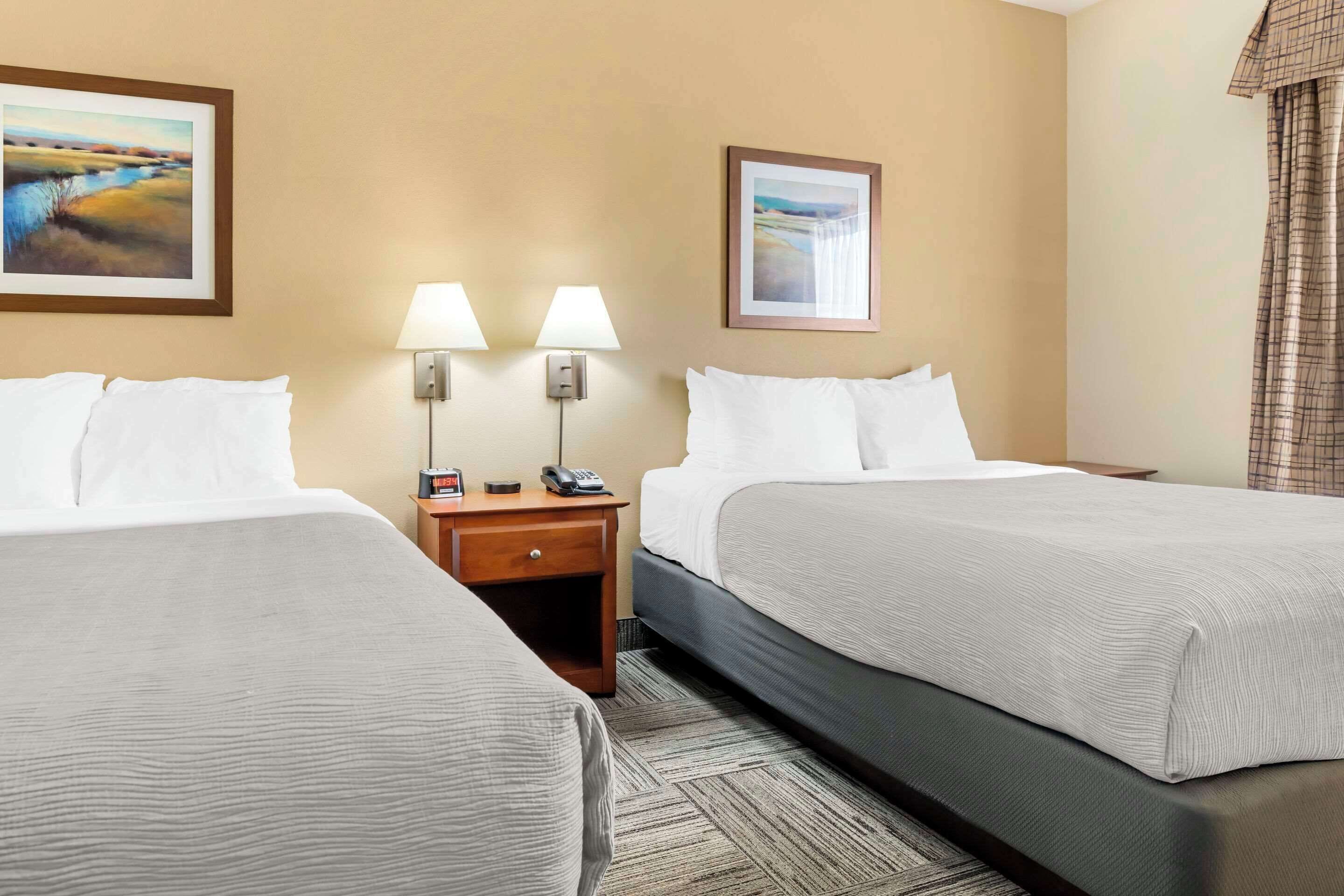 standard room, 2 queen beds, non smoking | pillow-top beds, blackout curtains, iron/ironing board