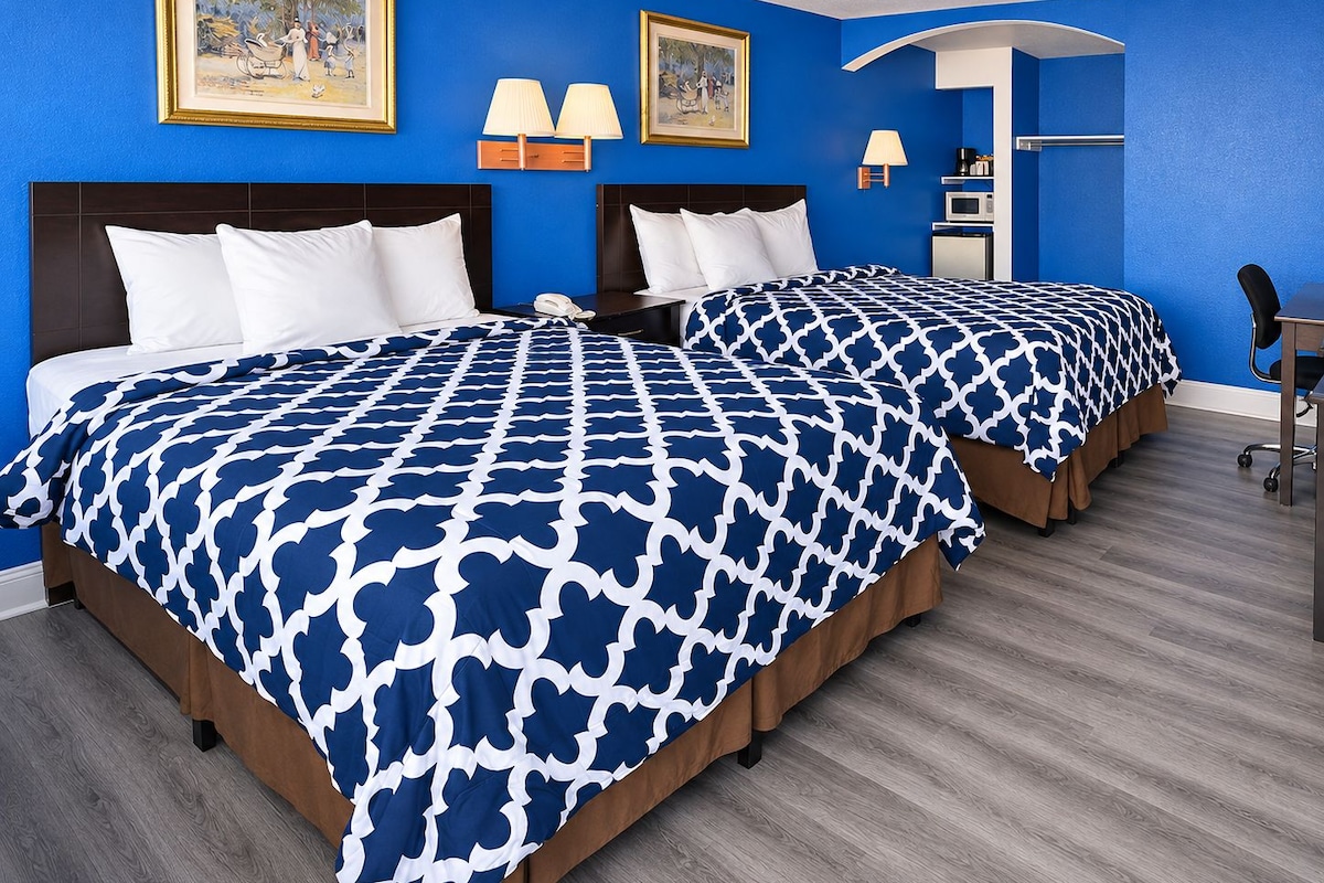 Premium bedding, down comforters, desk, iron/ironing board (on request)