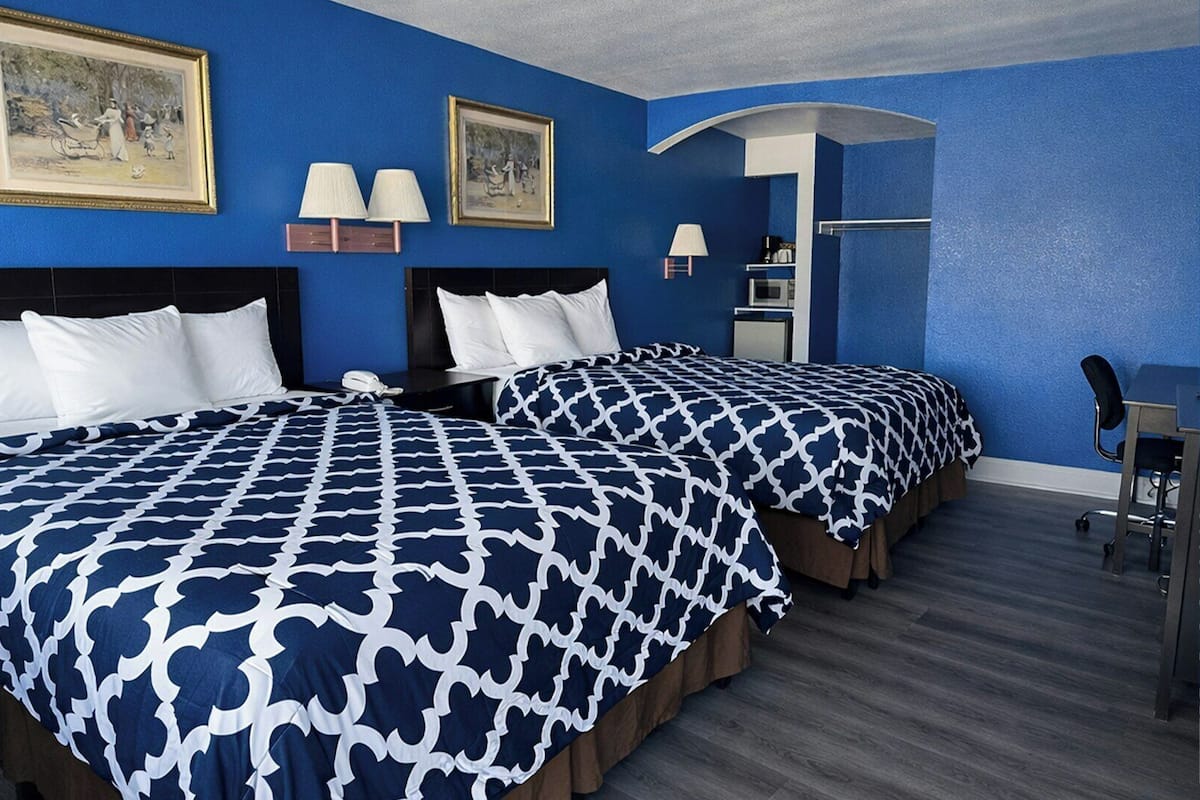 Premium bedding, down comforters, desk, iron/ironing board