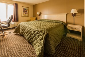 Desk, blackout drapes, iron/ironing board, free WiFi