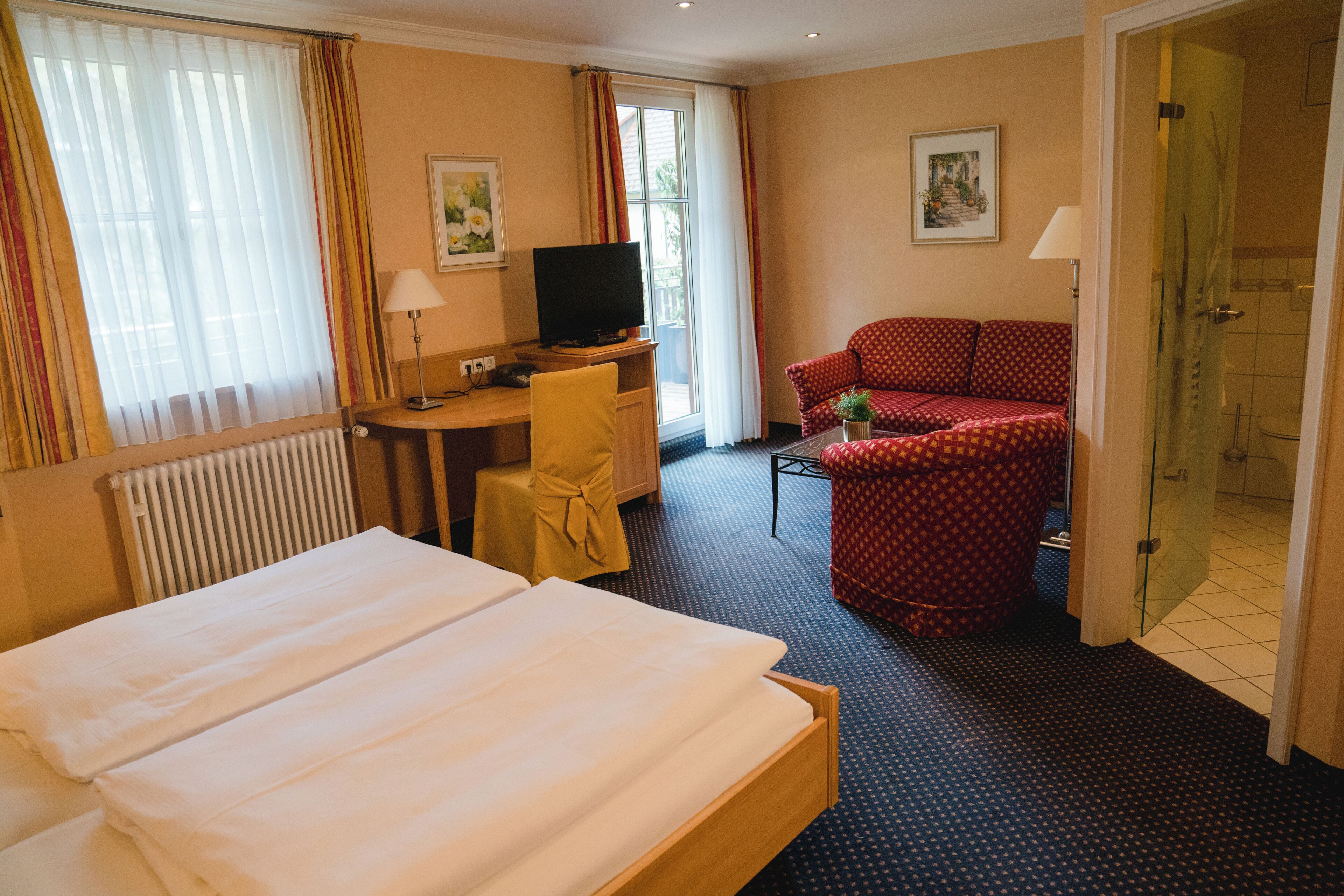 standard double room | living area | led tv