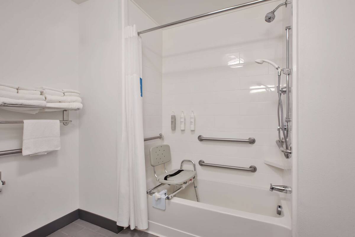 room, 2 queen beds, accessible, non smoking | bathroom | hair dryer, bathrobes, towels