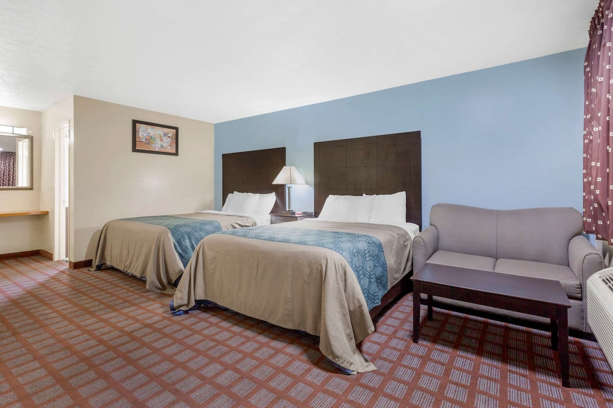 Standard Room, 2 Queen Beds, Non Smoking | Premium bedding, desk, soundproofing, iron/ironing board