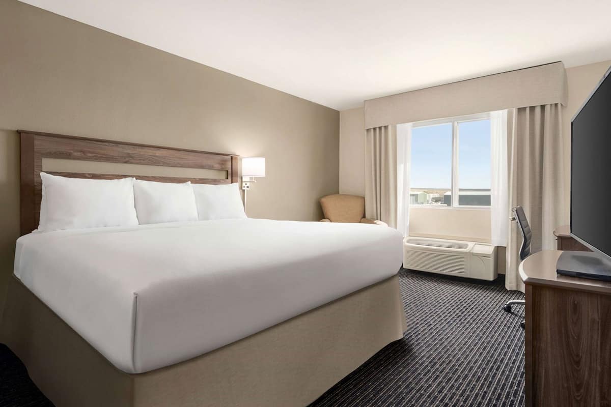 Desk, blackout drapes, iron/ironing board, free cribs/infant beds