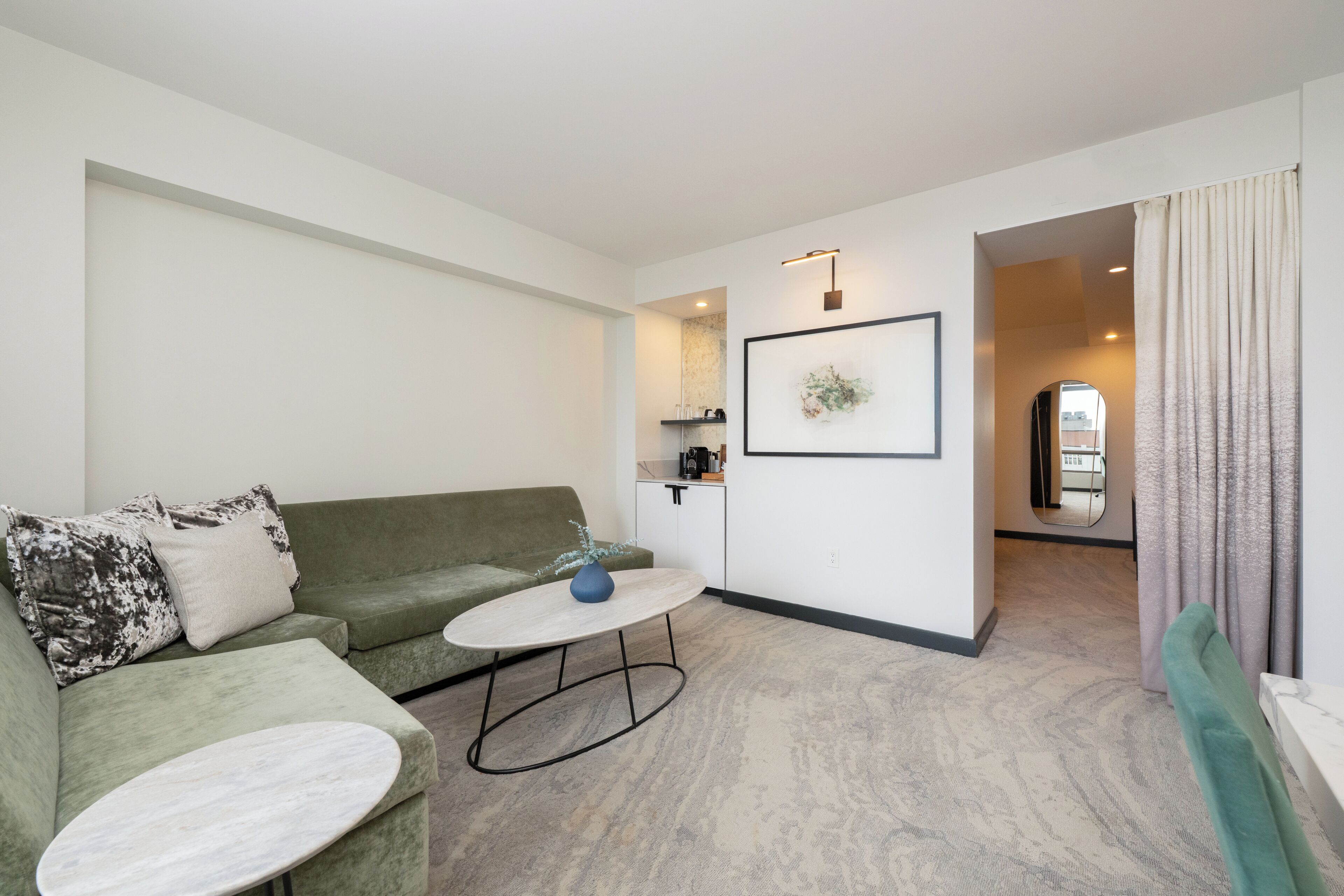 Junior Suite, 1 King Bed (Water View) | Living area | 49-inch LCD TV with cable channels
