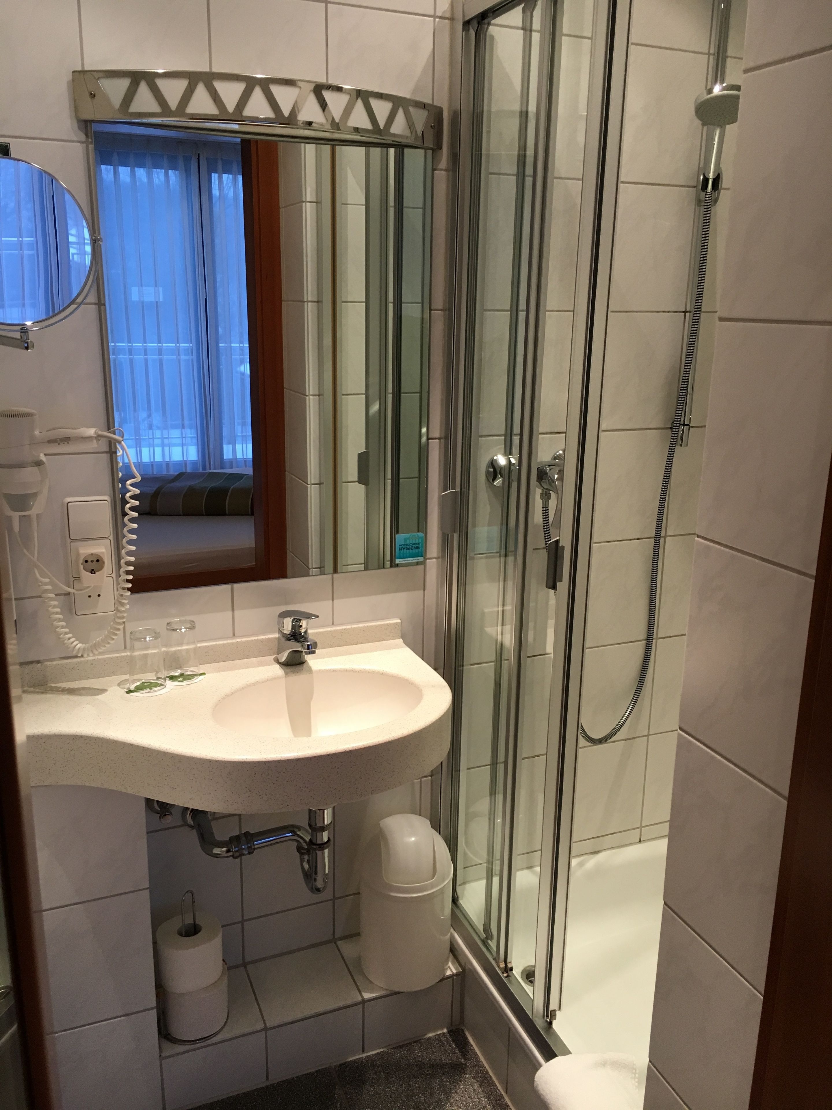 shower, free toiletries, hair dryer, bathrobes