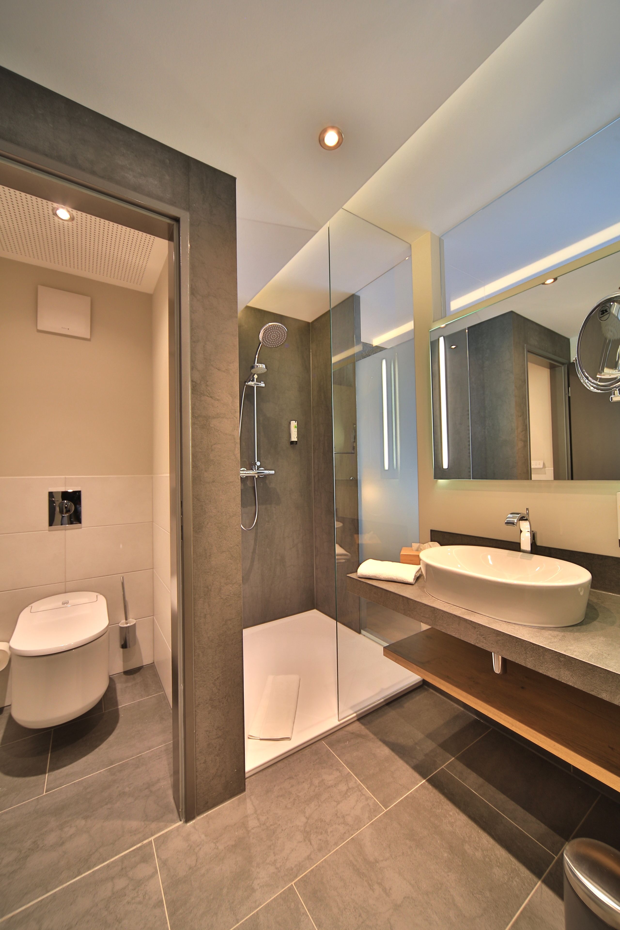 premium double room | bathroom | shower, free toiletries, hair dryer, bathrobes