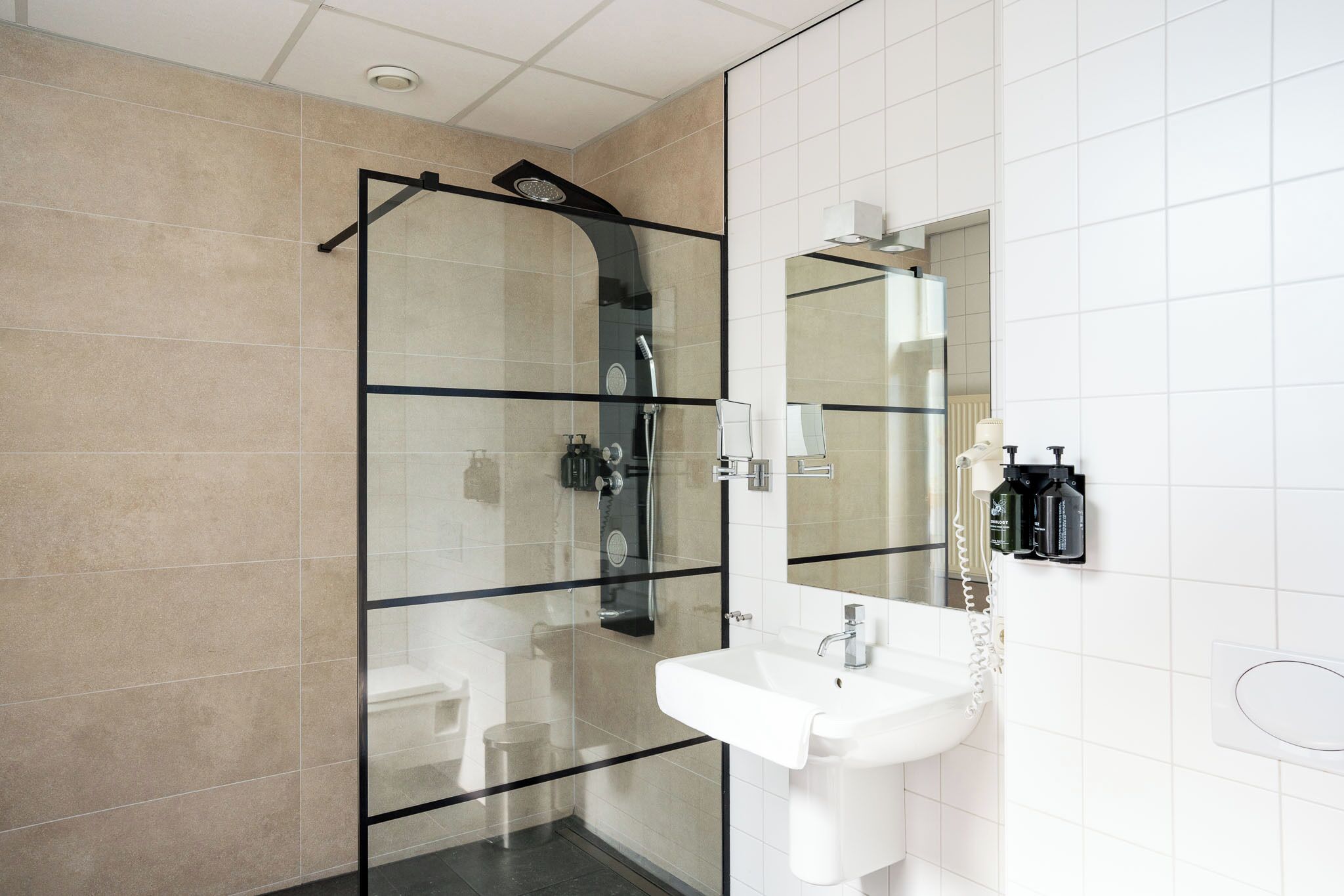 Habitación Deluxe | Baño | Artículos de higiene personal gratuitos, secador de pelo y toallas