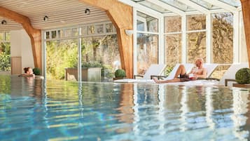 Indoor pool, open 7:00 AM to 9:00 PM, sun loungers