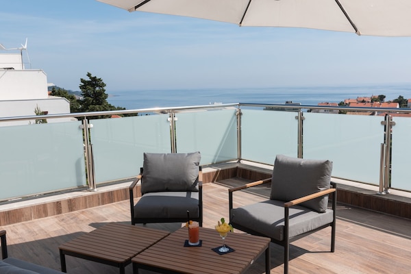 Attico Deluxe, 2 camere da letto, non fumatori, vista mare | Vista balcone