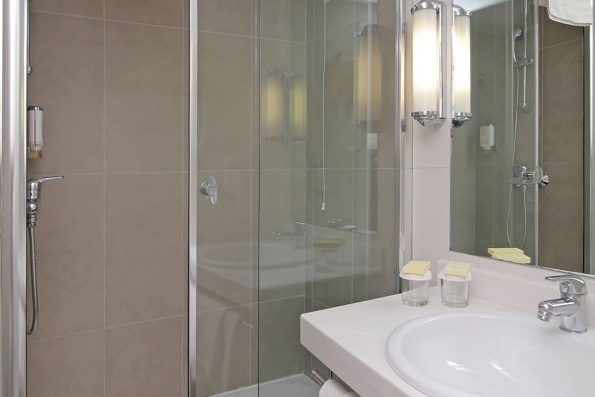 free toiletries, hair dryer, bathrobes, towels