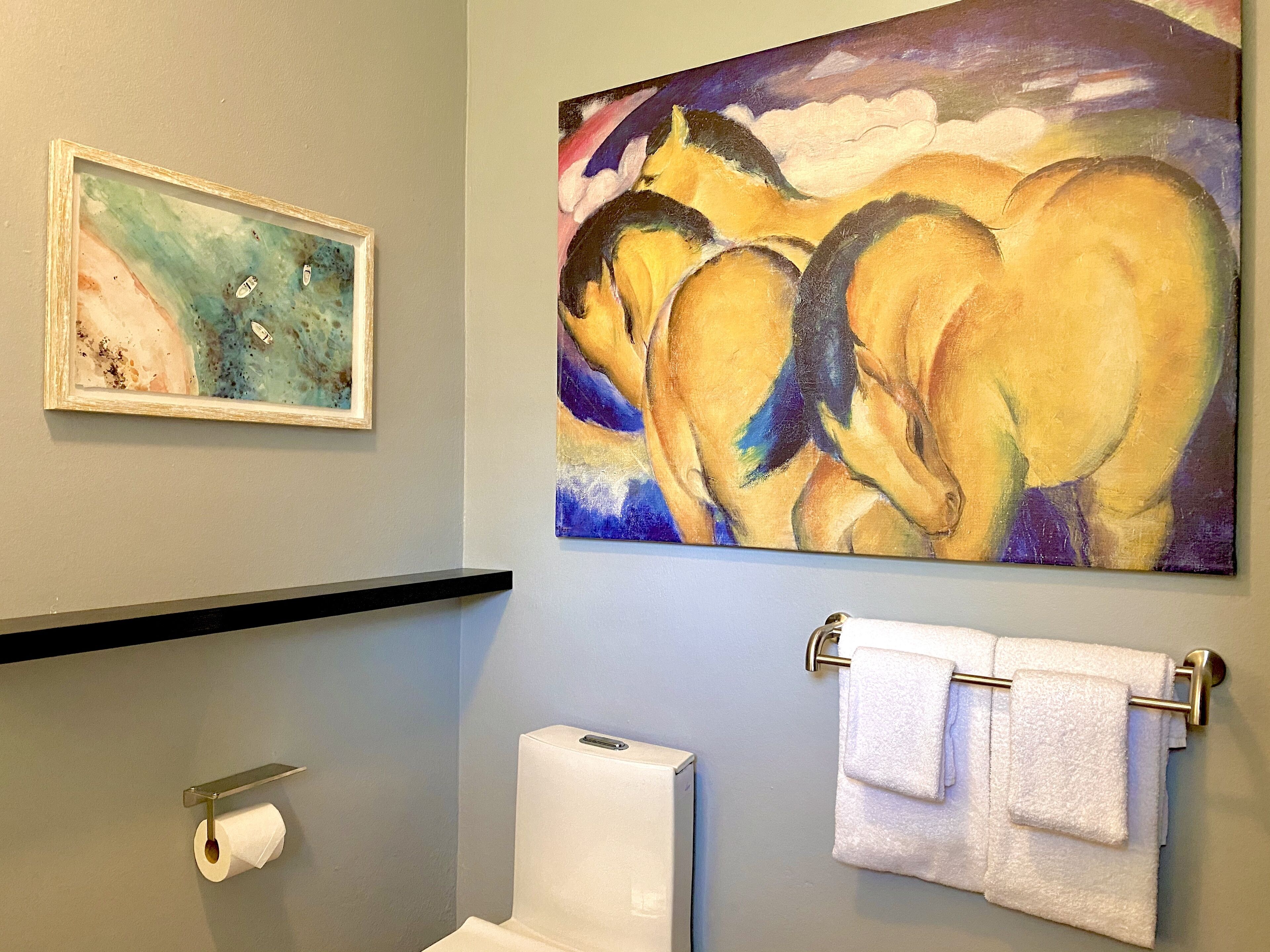 shower, rainfall showerhead, designer toiletries, hair dryer