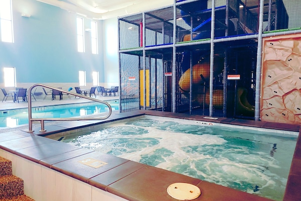 Indoor pool, open 8 AM to 10 PM, sun loungers