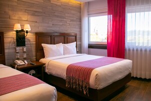 Standard Room, 2 Double Beds, City View | Premium bedding, in-room safe, desk, blackout drapes